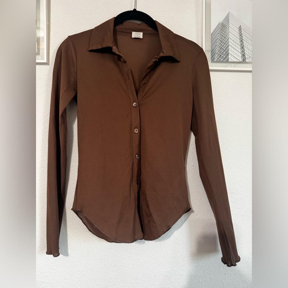 Wilfred Rust Button-Down Shirt - Picture 2 of 7